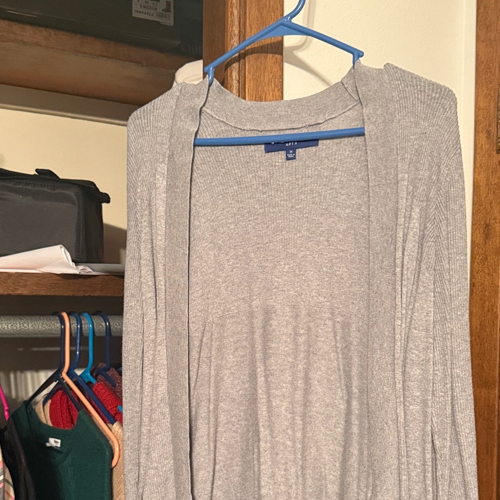 Apt. 9 Light Gray Open Cardigan
